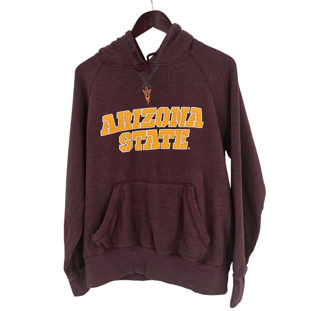Arizona State ASU pullover hood Champion size large maroon heather